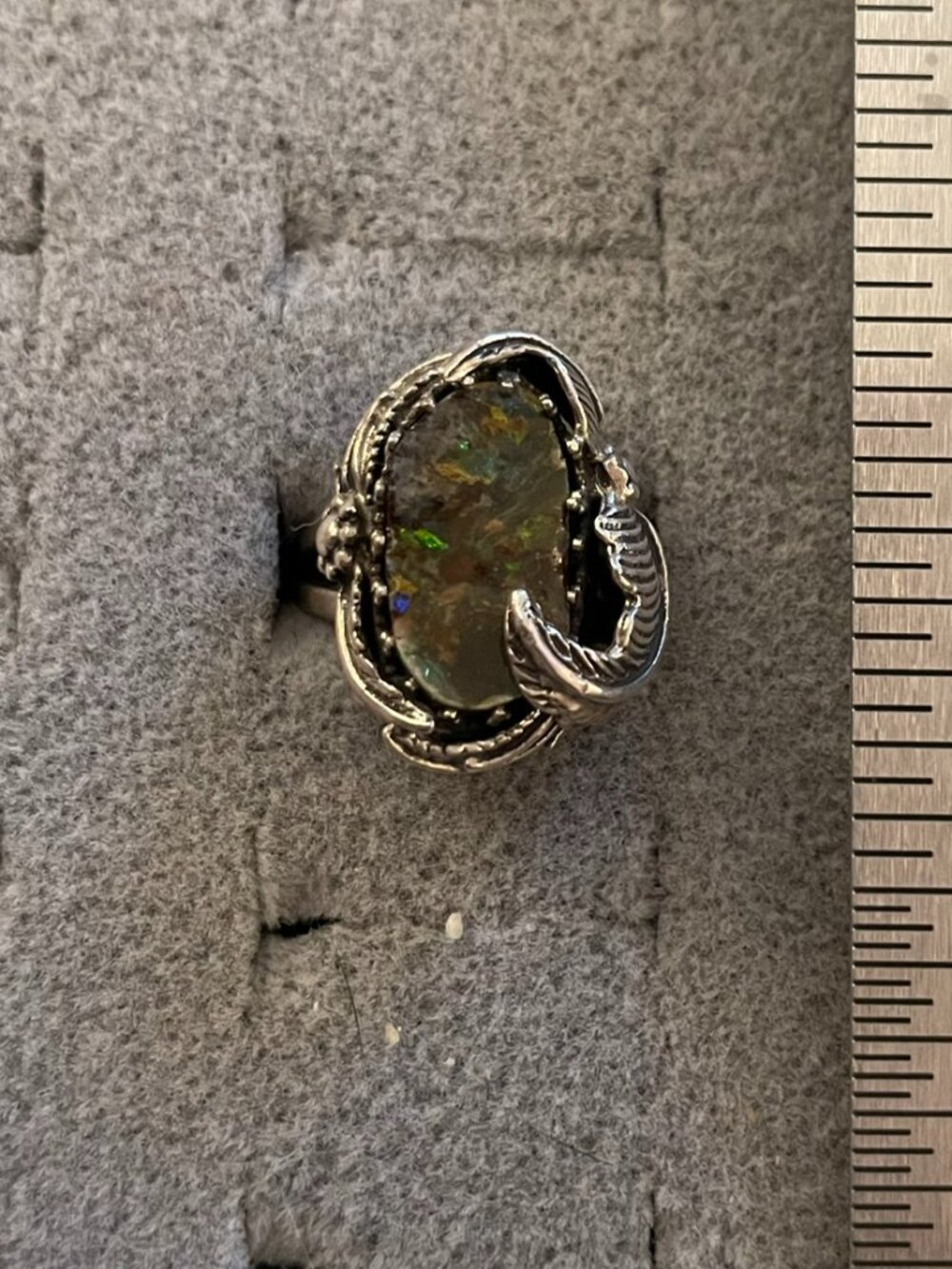Vintage Sterling Silver Ring Sz 4.75 Handmade Gemstone Bob Stringer Y2K $250
